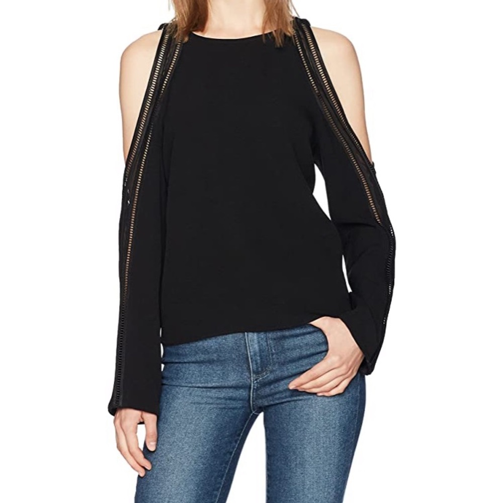 Ramy Brook Tracy cold-shoulder black blouse - NWOT